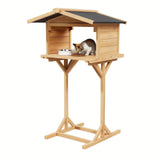 Outdoor Feral Cat Feeding Station & Shelter - Weatherproof Safe Haven for Cats