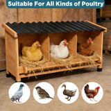 3 Hole Wood Nesting Box Perch Chicken Laying Coop Easy Clean