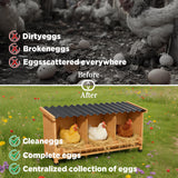3 Hole Wood Nesting Box Perch Chicken Laying Coop Easy Clean