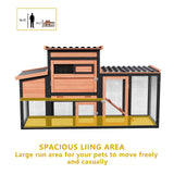 Outdoor Hen House Wooden Rabbit Hutch - Chicken Coop Run and Hutch for Backyard