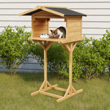 Outdoor Feral Cat Feeding Station & Shelter - Weatherproof Safe Haven for Cats
