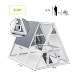 Wooden Rabbit Hutch and Chicken Coop - Durable Outdoor Indoor Animal Cage