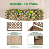 Raised Garden Bed with Wheels - Planter Box Includes Trellis Privacy Screen
