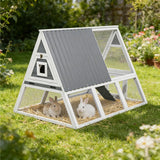 Wooden Rabbit Hutch and Chicken Coop - Durable Outdoor Indoor Animal Cage