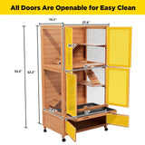 Natural Wooden Hamster Cage - Rolling Habitat with Storage Shelf & Hideouts