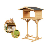 Outdoor Feral Cat Feeding Station & Shelter - Weatherproof Safe Haven for Cats