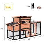 Outdoor Hen House Wooden Rabbit Hutch - Chicken Coop Run and Hutch for Backyard